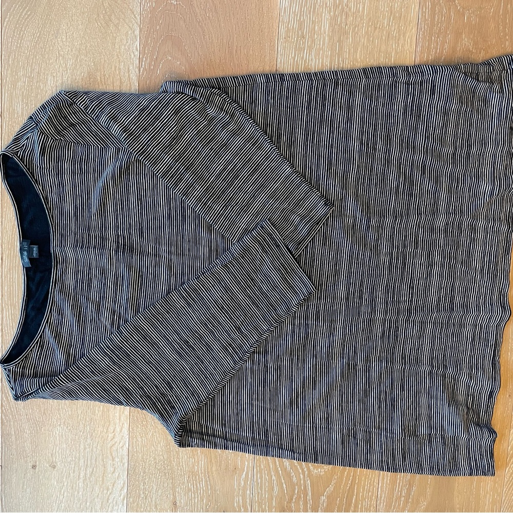 J. Jill Black and White Striped Blouse